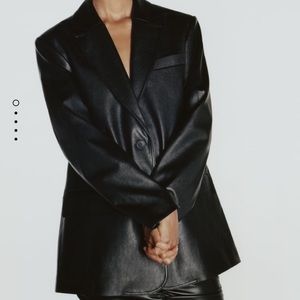 Zara over sized leather coat